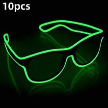 LED Wireless Glowing Glasses, Multi-Color Neon Lights Glasses, Wireless Design, USB Rechargeable, 3 Flashing Modes, Suitable For Carnival Parties, EDM, Halloween And Other Occasions - Multicolor - View 19
