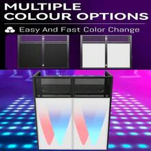 Huisuilinss Portable DJ Facade Booth,Portable DJ Booth,Foldable DJ Table Stand,Metal Frame DJ Table Station,DJ Booth Panel With White & Black Scrim,Adjustable Feet For Show Party Gathering - 50" - View 4