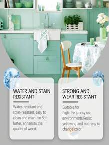 Pittura decorativa a base d'acqua per mobili in legno, ante di armadi, porte e finestre. Pittura a base d'acqua bianca, nera e multiuso per il legno, con un pennello multiuso. Gesso multiuso.