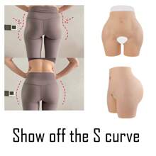 European And American Fashion New Silicone High Waisted, Full Buttocks, And Full Crotch Underwear, Imitating Real And Fake Buttocks And Lifting Buttocks For Women, Open As High Buttocks Pants, Sexy Lingerie Accessories