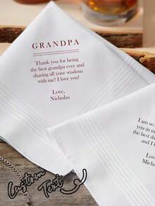 Personalized Custom Keep Your Together Handkerchief Wedding Day Father Mother Of The Bride Or Groom Parents Present Bridal Shower Bridesmaid Groomsmen Keepsake Gift, Reusable, Multi-Functional, Ornamental, Stylish, Exquisite, High-Quality, Soft, Cute, Custom, Personalized, Unique, - Multicolor - View 1