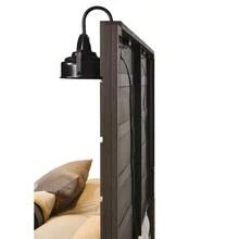 1pc Rustic Style Butcher Block Finish Weathered Brown Finish Queen Size Bed W/ Lamp Wooden Bedroom Furniture-5114 - 彩色 - 查看 5