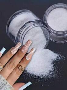 10ml 罐装白羊座金属闪光美甲亮片，透明光泽 DIY 美甲用品，夏季 - 白色 - 查看 2