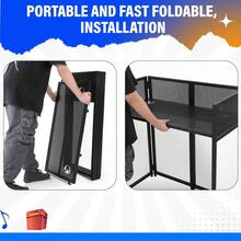 Huisuilinss Portable DJ Facade Booth,Portable DJ Booth,Foldable DJ Table Stand,Metal Frame DJ Table Station,DJ Booth Panel With White & Black Scrim,Adjustable Feet For Show Party Gathering - 50" - View 6