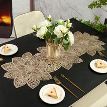 1 件/50 件紫色相思花烫金 PVC 桌旗，花形装饰，耐热餐桌垫，适用于酒店、餐厅、派对 - 彩色 - 查看 5