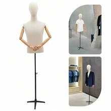 YUNRUX Men's Clothing Form Display Metal Stand Height Adjustable Clothing Form Mannequin 53-76 Inch Clothing Store Display Rack