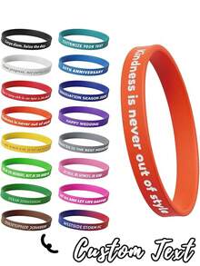 Bretelle in silicone, breteline sportive personalizzate in tinta unita, Brettelle di gomma personalizzate per adulti, Bracciali in silicone personalizzati all'ingrosso, adatte per feste, festival, compleanni, eventi, testo m per matrimoni, feste ed eventi