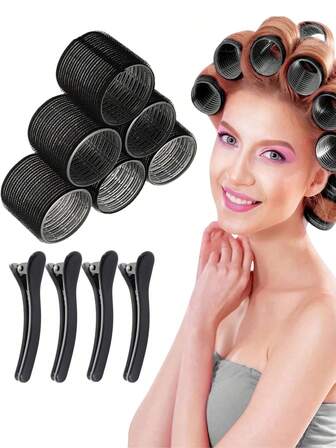 24 件套，手动无动力自握卷发器套装，无需熨烫造型，蓬松大波浪/自然卷发，易于携带和使用，无损伤护发卷发器，无加热卷发器，包括 12 个卷发筒和 12 个夹子，沙龙品质卷发器，适合 DIY 家庭发型设计，持久自然。, 返校、旅行度假必需品、女士发饰、卷发器、卷发刷、滚筒、卷发产品、卷发器、卷发滚筒、卷发、卷发工具、卷发器、头发、卷发器、卷发、无热卷发、无热卷发、卷发器、理发师、美发工具、美发产品、美发配件、卷发器、理发配件、旅行、滚筒、美发用品、美发配件、卷发产品、卷发器、卷发器、美发设备、配件、卷发器、卷发工具、卷发器、圣诞节、理发店、卷发器、理发配件、发饰、卷发器、美发