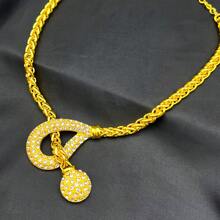 ANIID 1 套 4 件奢华女士镀金水钻项链、手链、耳环和戒指首饰套装，时尚新娘婚礼派对配饰，适合母亲节、毕业典礼、生日