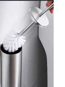 1个304不锈钢拉丝金落地式马桶刷架，可清洁边角缝隙，壁挂式紧凑型马桶刷及支架，不锈钢手柄，金色、黑色和拉丝金可选，浴室配件，浴室工具 - 落地馬桶刷 - 查看 8