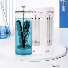 BUCICE Hũ đựng dung dịch khử trùng Barbicide 35oz/1035ml, dung tích lớn dùng cho dụng cụ làm móng và đồ dùng salon, hũ đựng Barbicide có khay lọc tháo rời. - Trong sáng - Xem 8