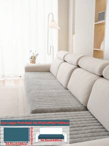 1 pièce Housse de canapé sectionnel antidérapante et lavable Veet pour canapés en L à 3 coussins avec design matelassé, fermeture magnétique et protection pour animaux de compagnie - Housse de canapé grise en peluche