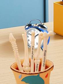 5pcs Customizable Bone-Shaped Ballpoint Pens: Black Ink, Finger Pen, Nurse/Doctor Pen - Stationery, Writing Instrument, Back To School Gifts For Students And Professionals