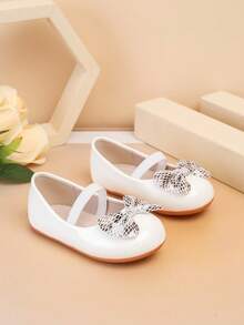 1 Pair New Baby Girl Shoes, Soft & Comfortable, Cute Bow Decor, Versatile Daily & Outdoor Wear, Suitable For All Seasons - White - View 3