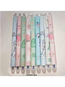 3/6/9pcs Push-Button Erasable Pens, Blue, Magic Pen, Children Stationery, Student Prizes, Writing Pens, Ballpoint Pens (Pattern Random) - Blue - View 13