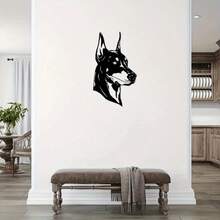 Doberman Wall Art- Modern Dog Silhouette Decor-Die Cut Metal Signs-Non- Toxic, For All Environments-Metal Signs For Home-Gift For Her Gift Idea Couple - Black - View 3