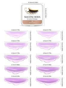 10Pcs 5 Sizes Lash Lift Sheilds,No Glue Eyelash Lifting Shield Self Sticky Lash Lift Rods, Lami Lamination Roller Curler Pad Soft Eyelash Perm Rod Reusable - Multicolor - View 8