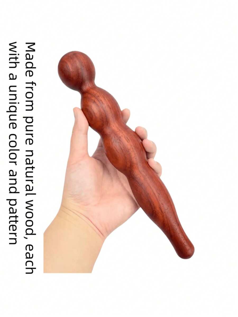 纯天然木质按摩棒一件套 - 用于放松、缓解疲劳、放松足部经络的多功能木质工具、穴位按摩器工具、穴位按摩器、自我按摩工具释放工具和深层肌肉按摩棒