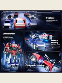 Hasbro Magnetic Transforming Toy Car & Robot Modeled For Kids – Light-Up DIY Car Building Mecha, STEM Educational Birthday & Holiday Gift For Boys
