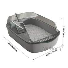 Brand New Extra-Large Open Litter Box, Tall, Deep, And Thickened Litter Box For Pets - Multicolor - View 7