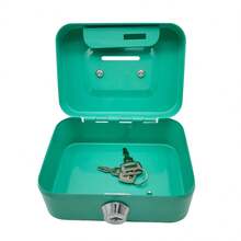 1pc Lockable Pink/Black Color Coin Canister, Portable Storage Box For Cash, Cards, Documents - Multicolor - View 16