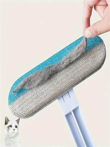 1pc Long Handle Pet Hair Remover Brush: Durable Nylon Material, Suitable For Dogs - Great For Grooming And Cleaning