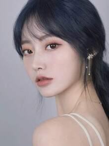 1件装奢华锆石花朵流苏耳环，韩式优雅女士耳环，情人节高端礼物配饰 - 彩色 - 查看 7