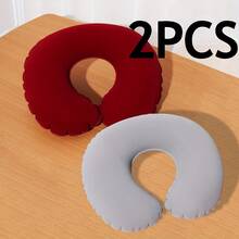 1 件超轻充气枕头、露营枕头、旅行枕头、小巧便携、符合人体工程学的设计，可在露营和徒步旅行期间为颈部和腰部提供支撑