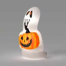 18" Blow Mold Ghost With Jack Halloween Decorative Prop White