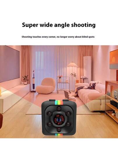 Mini 1080P HD Nanny Cam Night Vision, Motion Detection Loop Recording Full Indoor Security Camera, USB Powered, Display, Wand Mountable Home Monitoring, Portable Monitoring Circular Lens Camera view 4