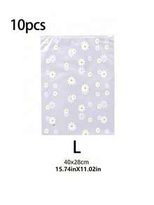 Bolsa de almacenamiento de ropa de PEVA, bolsa de almacenamiento de viaje con estampado de pequeñas margaritas, bolsa de clasificación de ropa transparente de PVC, bolsa de empaque impermeable con cremallera para ropa interior, caja de almacenamiento de ropa con patrón de pequeñas margaritas para el hogar, bolsas de almacenamiento transparentes y esmeriladas, bolsas de embalaje de envíos, para empacar camisetas, camisas, zapatos, documentos, bolsas de plástico con cierre hermético reutilizables, ahorro de espacio bolsas de almacenamiento de viaje