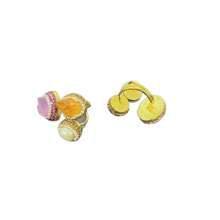 New Natural Crystal Ring, High-End Fully Paved Adjustable Open Ring, Tarnish Resistant Electroplated Jewelry, Suitable For Live Streaming Cross Border E-Commerce