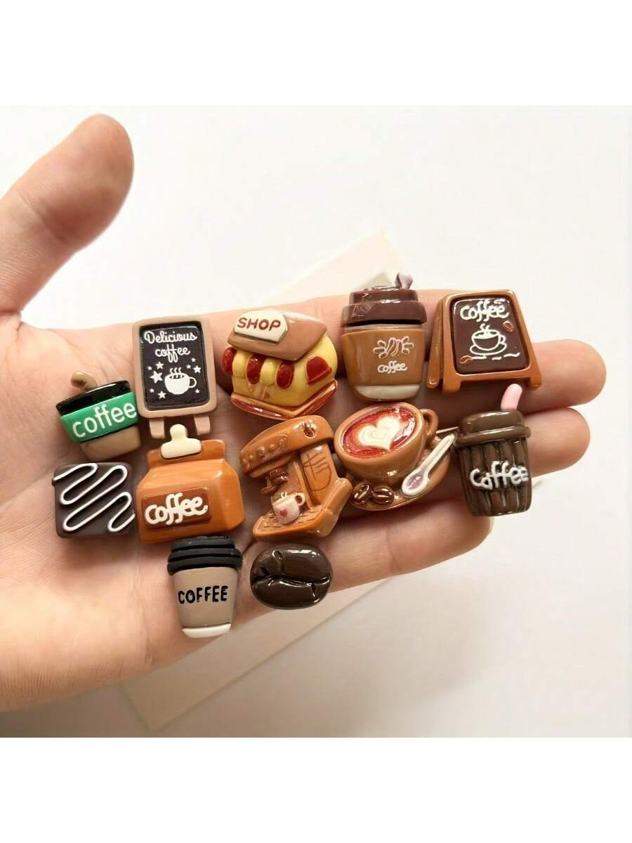 12 مغناطيس قهوة صغير إبداعي لوحة رسائل ثابتة للتبر...