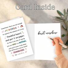 1pc Heartfelt Thank You Card (12cm X 17cm), Premium Paper, Thank Teachers, Mentors, Educators, Colleagues, Suitable For Appreciation, Graduation, Teachers' Day, Retirement, School - Capture The Genuine Gratitude