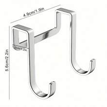 S Hooks, Over The Cabinet Door Hooks, Over Door Hanger For Kitchen,Cabinet,Closet,Bathroom,Hole-Free Towel Holder, Over Cabinet Hanging Double Prong,Silver,S Shape For Table Side Balcony Office Desk Drawer, Stainless Steel Kitchen Wardrobe Door, Bathroom, The Gift For Mother, Mother's DAY
