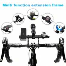 1pc Multi-Functional Bicycle Extension Rack, Dual Bar Aluminum Alloy Flashlight Speedometer Light Dock Holder Bicycle Accessories