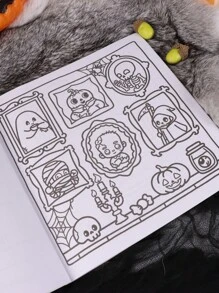 1本幽灵氛围涂色书：适合成人和青少年，拥有可爱的幽灵角色和轻松的场景，有助于缓解压力。万圣节、亡灵节或圣诞节生日的完美礼物，适合学校用品、返校季