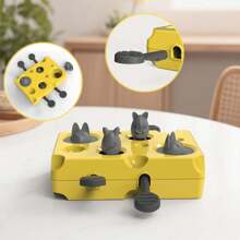 1 pieza Juguete interactivo de rompecabezas para mascotas, juego de entrenamiento de habilidades de alimentación lenta y forrajeo, tazón lento para ocultar alimentos, juguete interactivo de gato tipo "Golpea el Topo"