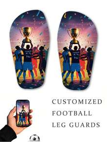 SRH 1 Pair Customized Glossy Shin Guards, Made Of Durable PE Plastic Panel With EVA Cushioning Pad On The Back, Comfortable And Protective For Football/Soccer Field Training And Games, Ideal Personalized Football Accessory Gift For Youth, Family And Friends - Multicolor - View 7