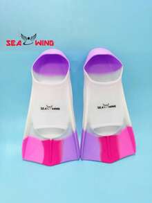 1pc Unisex Swim Fins For Free Swimming Training, Professional Short Flippers Snorkeling Diving Equipment, Beach Essentials, Beach Accessories, Pool Float - Candy Purple - View 11
