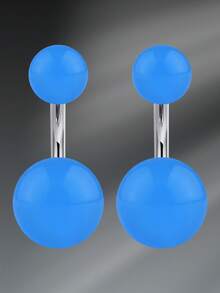 CIZME Glow-In-The-Dark Plastic Navel Rings, Neon Rubber Acrylic Navel Piercing Jewelry Set, Stainless Steel Navel Rings, 14G, 6mm, 10mm, Multi-Color Short Navel Rings Piercing Jewelry, Unisex - Belly Rings - View 19