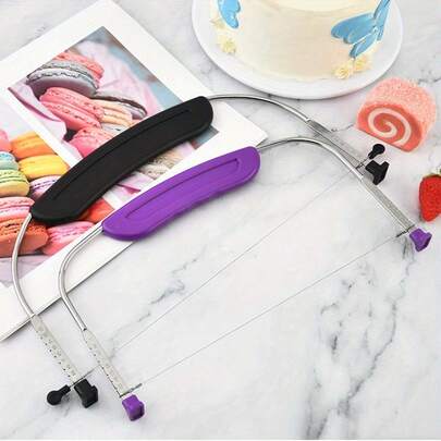 1 Piece Stainless Steel Cake Decorating Divider With Scale, Adjustable, Comfortable Handle, DIY Baking Tools, Cake, Bread, Toast Slice Divider, Kitchen Gadgets, Kitchen Supplies, Baking Gadgets
