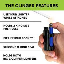 1 pieza The Clinger - Estuche para articulaciones, estuche para cigarrillos, soporte para encendedor, tubo para cigarros. ¡Perfecto para fumadores en movimiento! (Encendedor no incluido), Accesorios para fumar, Almacenamiento de cigarrillos