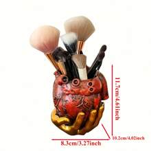 1 pièce Nouveau support de stylo en forme de main tenant un cœur, décoration d'Halloween - En plastique, support de stylo en forme de cœur, organisateur de bureau, accessoires de décoration de bureau et cadeaux de papeterie, stylos, stylos, papeterie, trousse à crayons, trousse à crayons, école, grande trousse à crayons, équipement de bureau, fournitures scolaires, papier à lettres, décoration kawaii, rentrée scolaire, stylos, articles scolaires, décoration intérieure