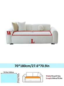 1 件现代绗缝灯芯绒沙发套 - 优雅格子设计，防滑，宠物友好，可机洗沙发保护套，适用于客厅、卧室、办公室装饰