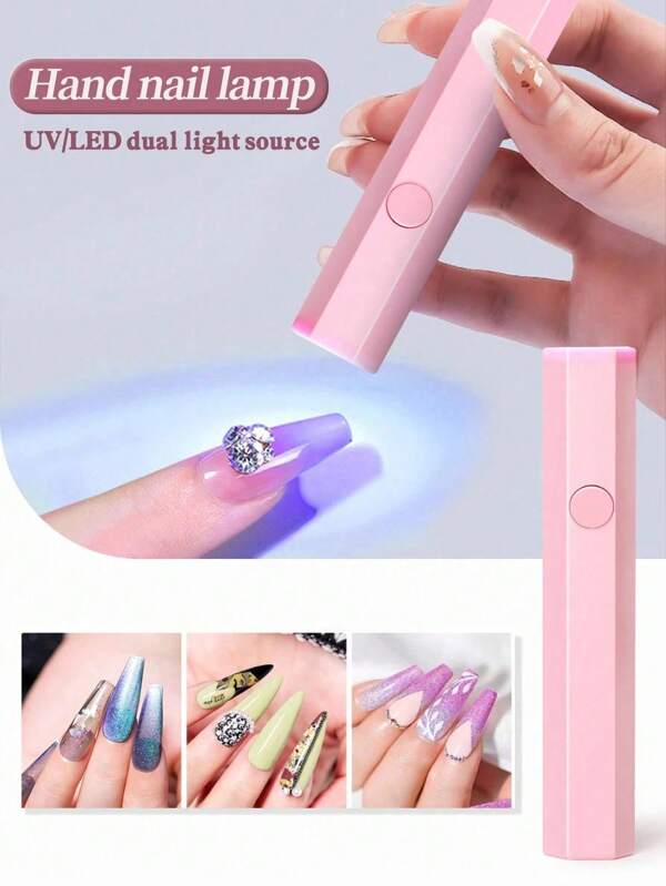 1 Mini luz UV portátil sem fio com carregamento USB, lâmpada UV/LED portátil para secagem de unhas para esmalte em gel e cuidados com manicure, ferramenta, recarregável por USB, secagem rápida, secador, lâmpada de fototerapia portátil, adequada para salão de beleza, casa e viagens, luz codificadora de gel para unhas, pequena lâmpada de gel portátil, para uso doméstico e profissional
