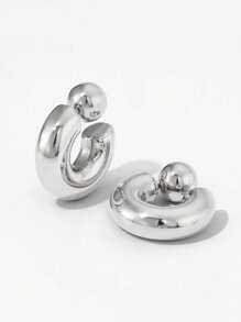 2 piezas de Pendientes de aro de acero inoxidable con baño de oro de 18 quilates de moda, a prueba de agua y resistentes a la decoloración, adecuados para el uso en vacaciones de la mujer
