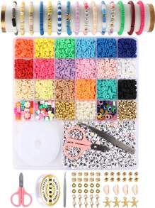 5400 Stücke Ton Perlen Sets Armband Perlen Sets mit Buchstaben Perlen Schmuckherstellungs Set Freundschaftsarmband Perlen für Schmuckherstellung Zubehör für Geburtstagsparty