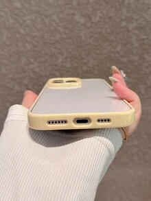 简约黄色边框亚克力透明手机壳，适用于 17 Pro Max/17 Pro/17 Air/17/16 Pro Max/16/16 Pro/16 Plus/11/15/15 Pro/15 Pro Max/12/13/14 Pro Max/XS/XR/11 Pro/11 Pro Max/12 Pro/12 Pro Max/13 Pro/13 Pro Max/7 Plus/14 Pro/14 Pro Max/14 Plus/12 Mini/13 Mini，耐用、防黄变、防震硬壳