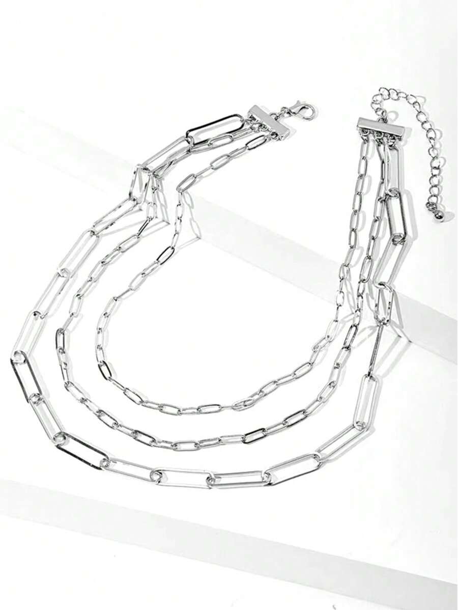 Fashionable Multi-Layer Metal Necklace, Suitable For Women's Daily Wear
